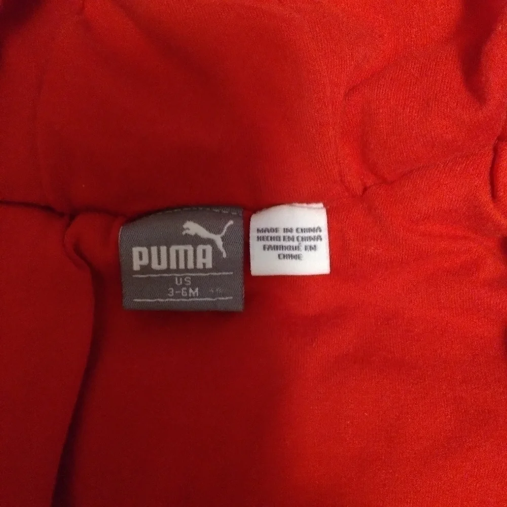 Puma Babies Hooded Grey Striped‎ Soft Cotton Jersey Bunting/Snowsuit Full Zip